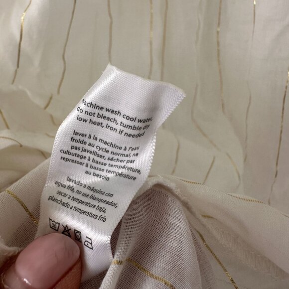 Onia Alessandra Plunging Striped Swim Coverup Dress White Mini Batwing Size S/P - Picture 6 of 7